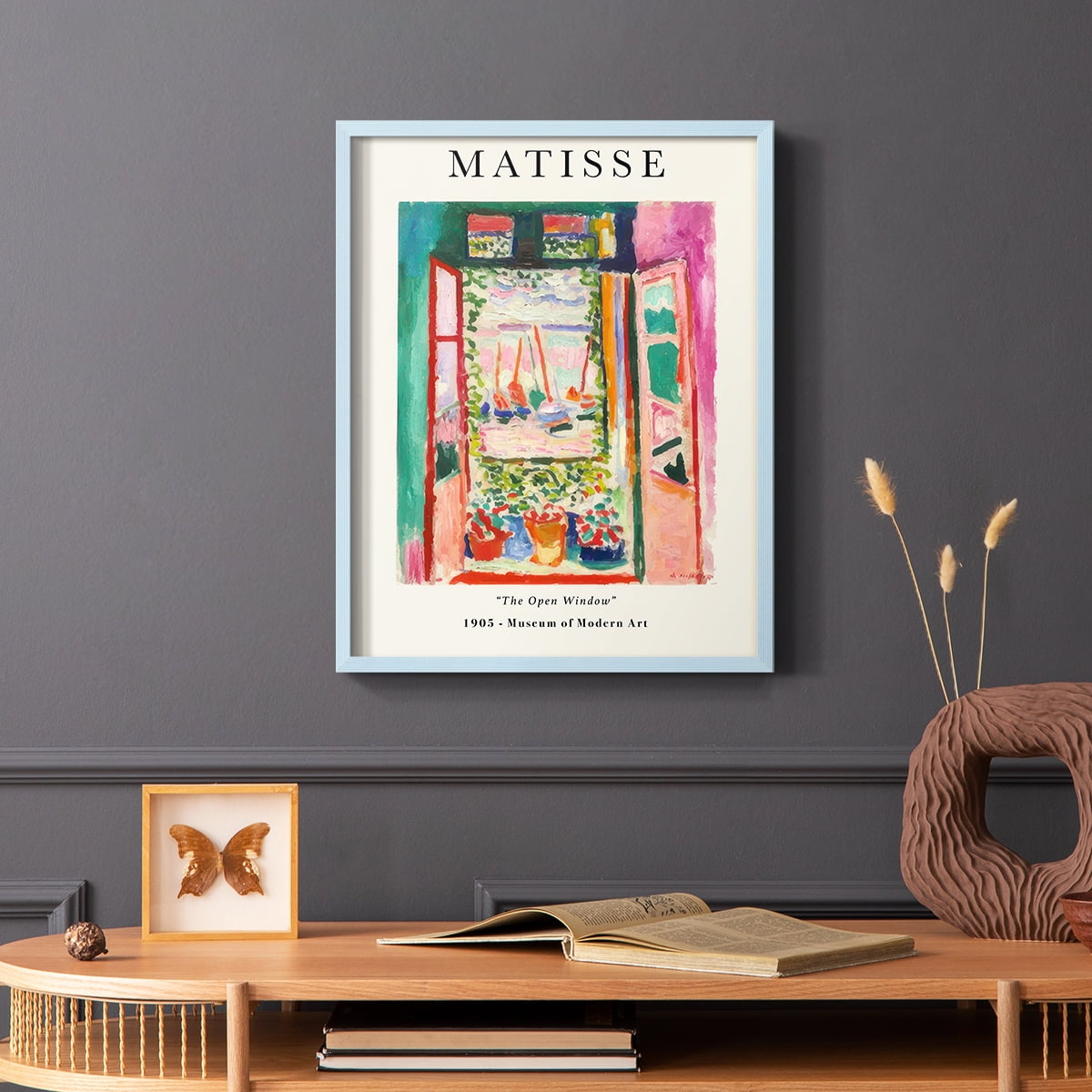 Matisse CLXXX Framed Print in Blue Solid Wood 11 x 14 Framed Print
