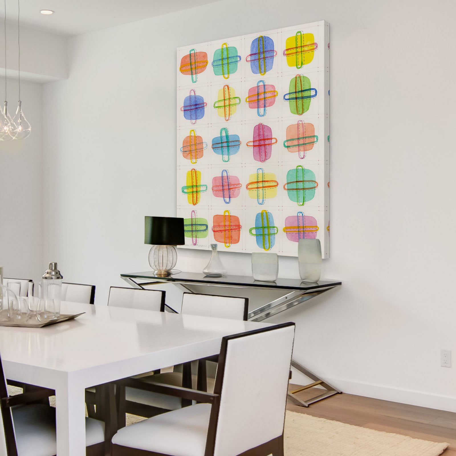 Marmont Hill "Color Chunks" by Nikki Galapon Painting Print on Wrapped Canvas