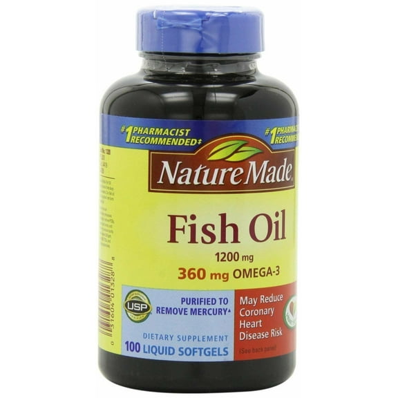 Nature Made Heart Health Fish Oil 1200mg Omega-3 Fatty Acid, 100ct, 2-Pack