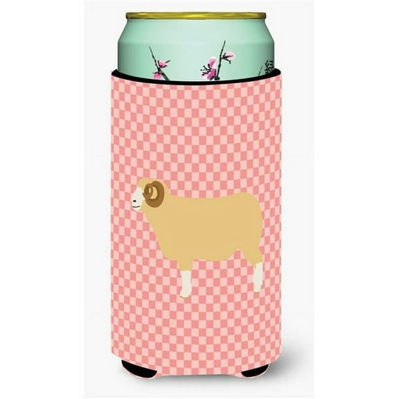 Carolines Treasures BB7980TBC Horned Dorset Sheep Pink Check Tall Boy Beverage Insulator Hugger
