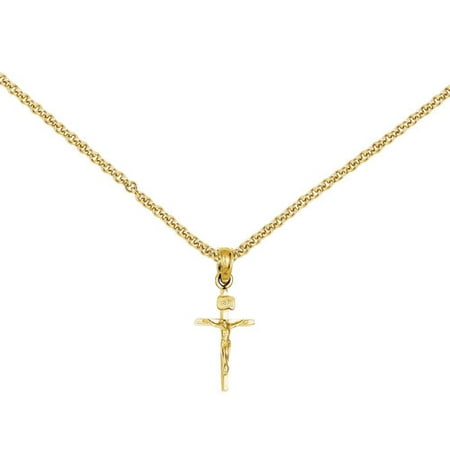 14kt Yellow Gold Small INRI Crucifix Pendant