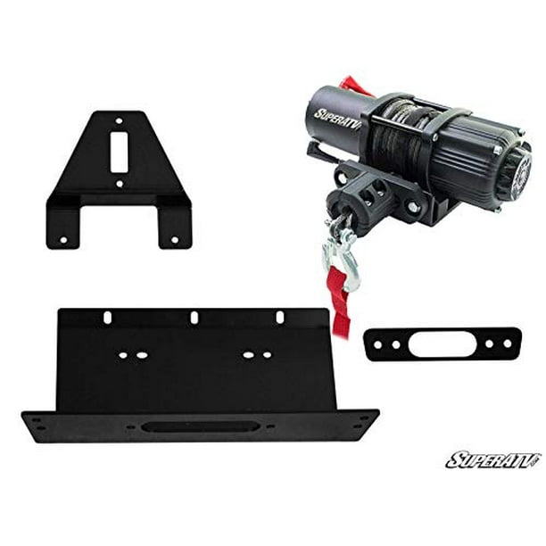 SuperATV 3500 lb Black Ops Winch with Heavy Duty Winch Mounting Plate