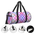 thumbnail image 5 of ZICANCN Plaid Texture Design Unisex Travel Duffle Bag - Sports Tote Gym Bag Airplane Weekenders Bags for Women Men, 5 of 8