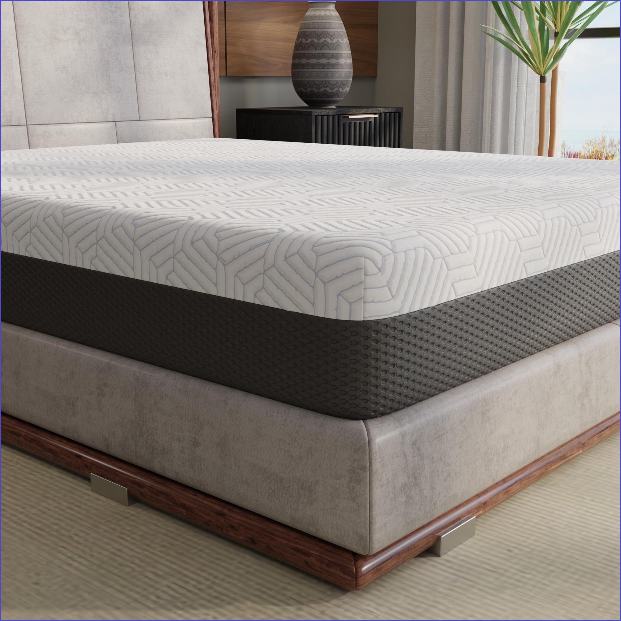 Mattresses, 10 Inch King Medium Firm Gel Memory Foam Mattress with Cooling Cover | Foam | White+gray