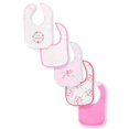 thumbnail image 2 of Luvable Friends Baby Girl Cotton Terry Drooler Bibs with PEVA Back 5pk, Floral, One Size, 2 of 2