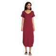 thumbnail image 5 of Time and Tru Women's Knit Maxi Dress with Short Sleeves, Sizes XS-XXXL, 5 of 6