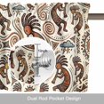 thumbnail image 6 of Retro Valance Curtain for Windows Abstract Tribes Man Playing Music Cartoon Vintage Rod Pocket Curtain Valances Short Window Treatments Panels for Kitchen Bathroom Laundry Room Basement 42 x 12 Inch, 6 of 9