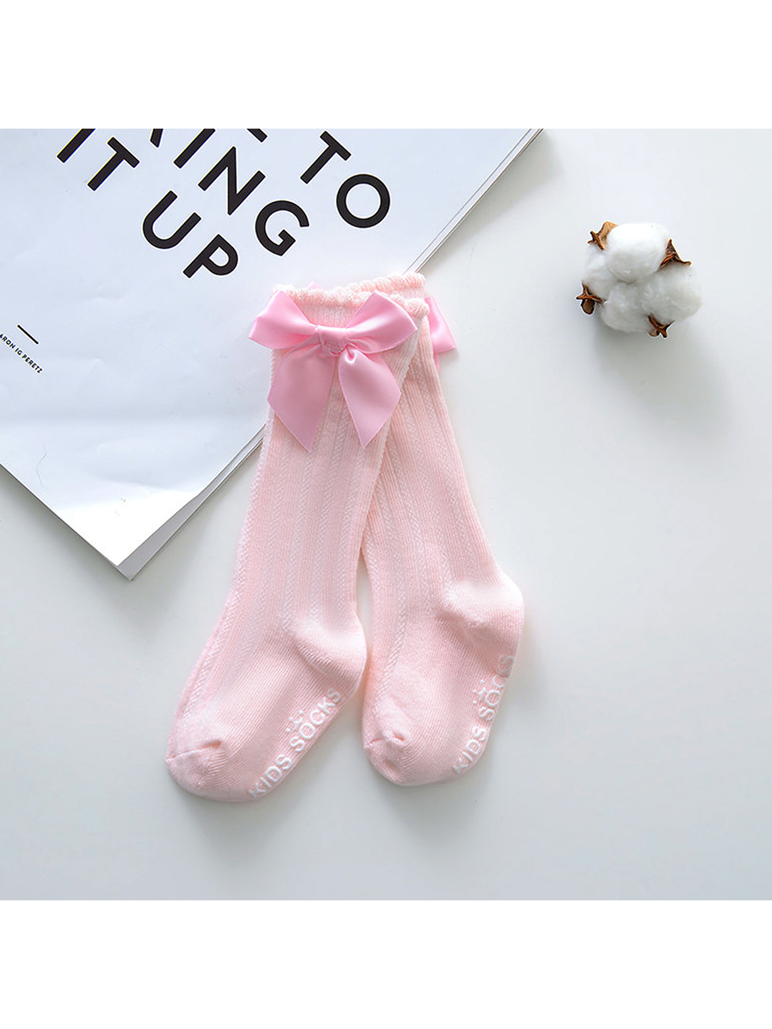 Kids Baby Girls Boys Toddler Cotton Knee Warm High Socks Solid Long ing