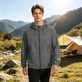 thumbnail image 6 of BRANROY Men's Sun Hoodie UPF 50 - Lightweight Hooded Skin Shirt with UV Protection, Breathable Fabric for Hiking, Camping, Casual Wear, and Outdoor Sports,Light Gray XL, 6 of 9