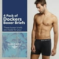 thumbnail image 2 of Dockers Men’s Cotton Stretch Boxer Briefs – 4-Pack Comfort & Support for All-Day Wear, 2 of 7