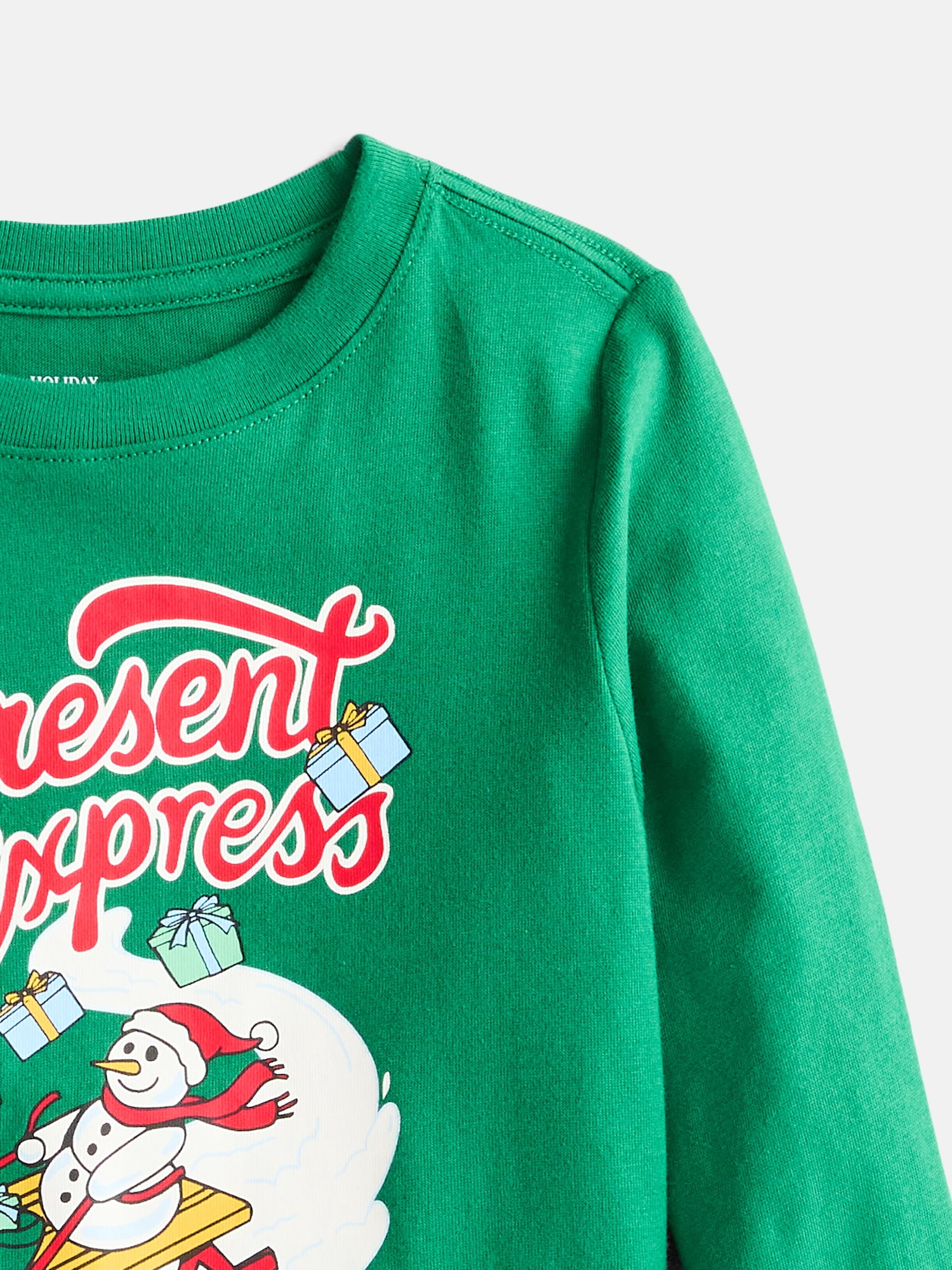 Holiday Time Toddler Girls' Christmas Graphic Tee with Long Sleeves, Sizes 12M-5T