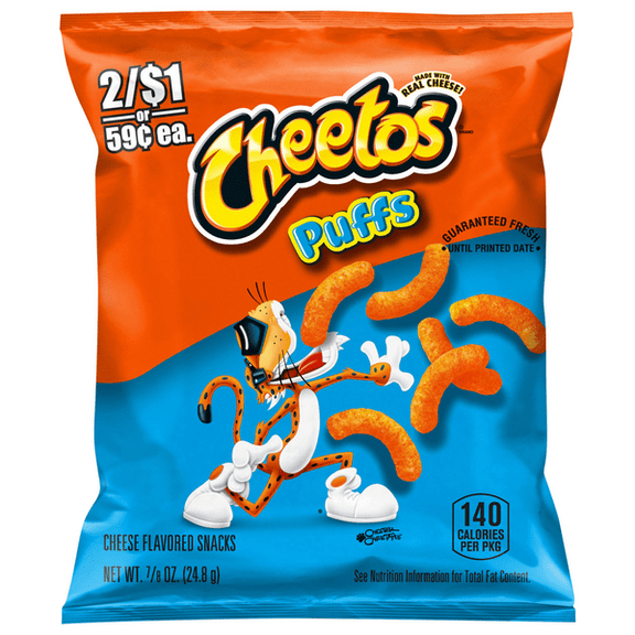 2X - Cheetos Cheese Flavored Snacks, Puffs 0.875 oz