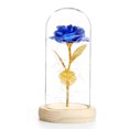 thumbnail image 1 of Flor de hoja de oro Cubierta de vidrio rosa con luz LED Flor eterna Día de San Valentín Adorno de Navidad (Azul) JAMW Sencillez, 1 of 5