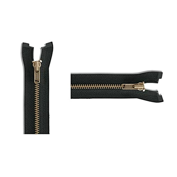 3 Antique Brass Lightweight Black Metal Separating YKK Jacket Zipper