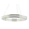thumbnail image 7 of JONATHAN Y Benton 24.7" Round Integrated LED Crystal/Metal Pendant, Chrome/Clear, 7 of 7