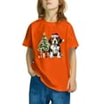 thumbnail image 4 of Odeerbi Kids Boys Girls Christmas T-shirt Fashion Cute Christmas Printed Casual Short Sleeve Cotton Top Shirt Kids Clothes Orange, 4 of 5