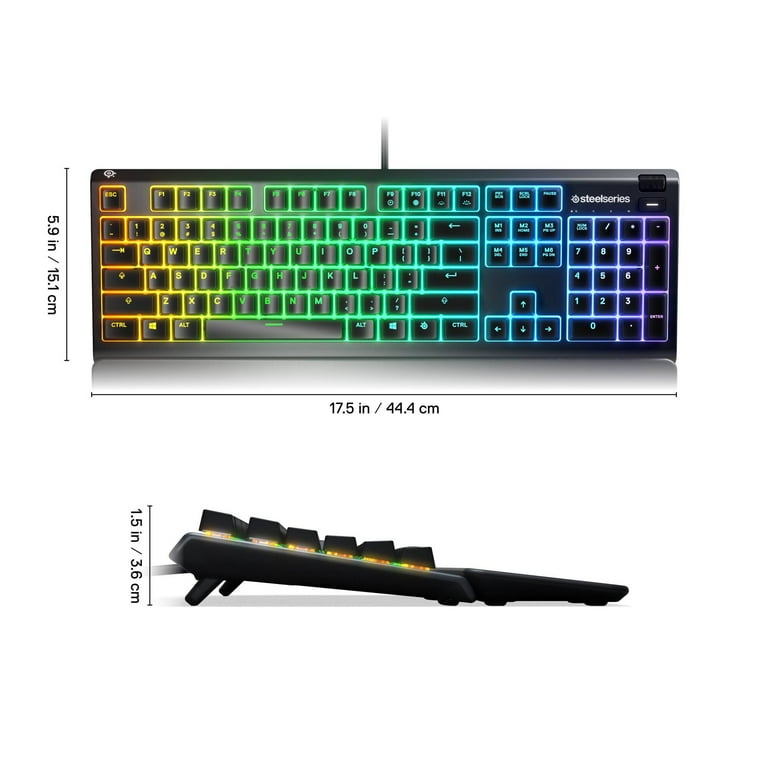 SteelSeries Apex 3 RGB Gaming Keyboard – 10-Zone RGB, IP32 Water