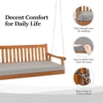 thumbnail image 2 of Overpatio Adult Cedar Wood Bench Porch Swing with Cushioned Seat and Adjustable Chains, Brown, 2 of 11