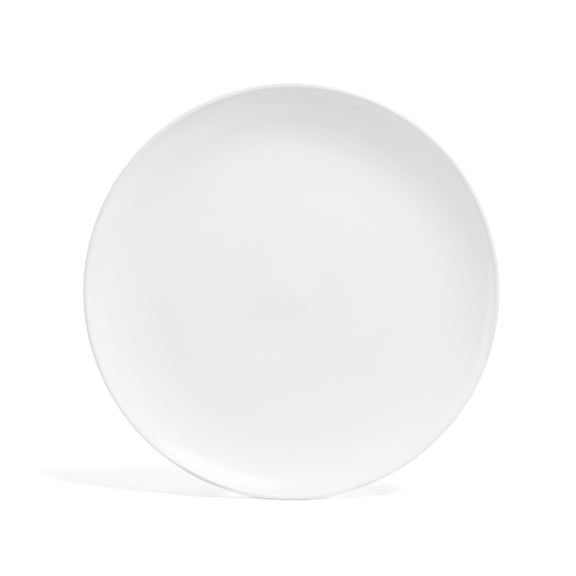 over&back Coupe Stoneware Serving Platter - Elegant 1-Piece Round Serving Platter to Complete Your Kitchen Set - 13.1" x 13.1" - Semi-Matte White