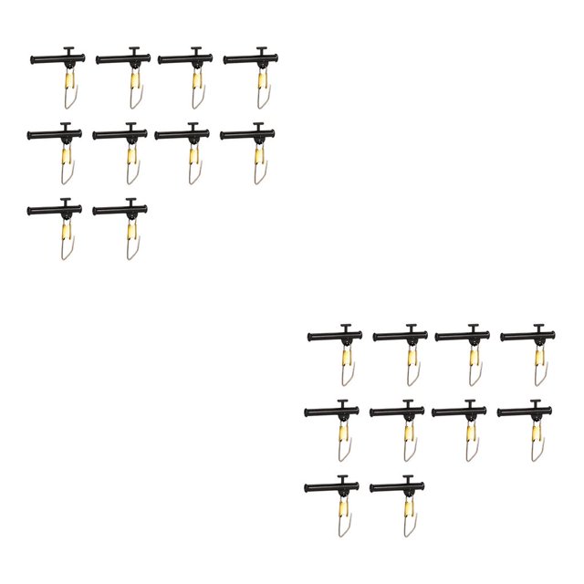 Eigraketly 10x anzuelo de equilibrio de pesca soporte de ganchos de clip de liberación de pescado negro grande/S (10 uds) Schwarz/S (10 Stück) 2Conjunto