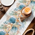 thumbnail image 3 of Vintage Beach Coastal Table Runner 72 Inches, Nautical Shell Starfish Coral Summer Bed Runner Dresser Scarves Tabletop for Indoor Outdoor Parties/Ceremony/Banquet, 14" x 72", 3 of 8