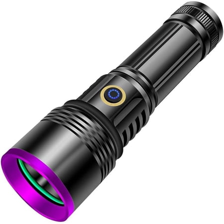 30W 365nm UV Flashlight USB Rechargeable UV Light High Power Black Light Flashlight for Pet Urine Detection Resin Curing Minerals Blood