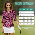 thumbnail image 7 of Uorisanigo Pink Leopard Print Womens Moisture Wicking Casual Tennis Activewear Size XL Versatile Fashionable Long Sleeve Golf Polo Shirts with Zipper Casual Outing Wear Pullover, 7 of 7