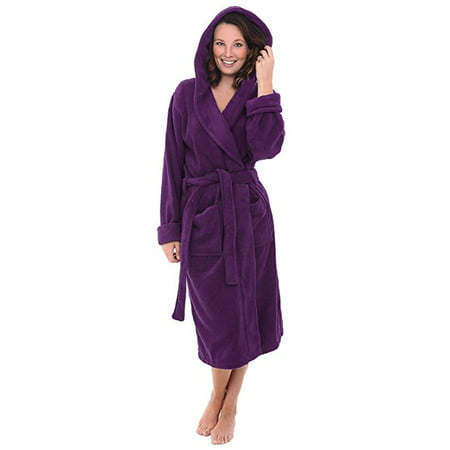 Spa & Resort - Heavy Womens 3.5lb Dark Purple Hooded Terry Cloth ...