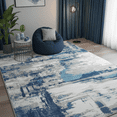 thumbnail image 5 of VALOMENE 7'x 10' Abstract Area Rugs Low Pile for Living Room Bedroom Dining Room Office Farmhouse Distressed Machine Washable Non-slip , Grey, 5 of 6