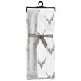 thumbnail image 2 of Safdie & Co. Premium Ultra Soft Reversible Faux Fur Throw Blanket Plaid Deer Shield, 2 of 3