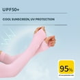 thumbnail image 4 of 1 Pair Unisex Ice Silk Cycling Sleeves Thumbhole Design Solid Color Sun Protection Arm Cover Running Driving Basketball Sports Sleeves, 4 of 7