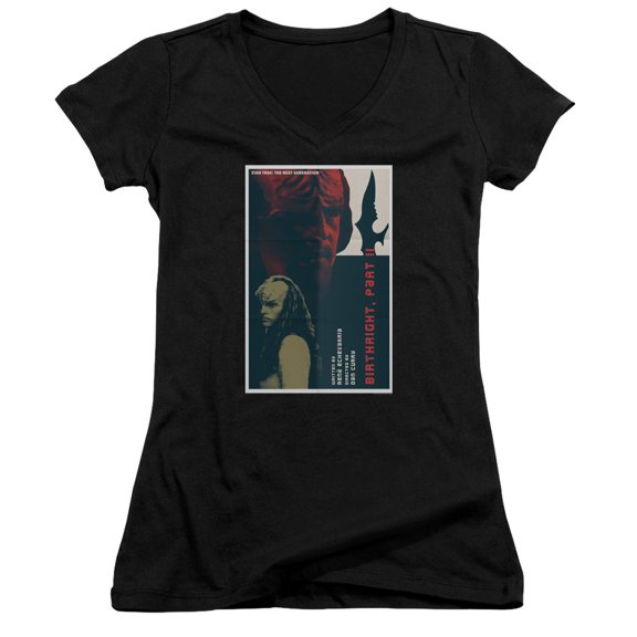 Star Trek Tng Season 6 Episode 17 Junior Women's V-Neck T-Shirt Black