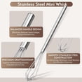 thumbnail image 6 of Guczhu Whisk Set, 10 Inch 304 Stainless Steel Mini Whisks for Cooking Baking Mixing Ingredients and Deep Containers, Silver, 6 of 9