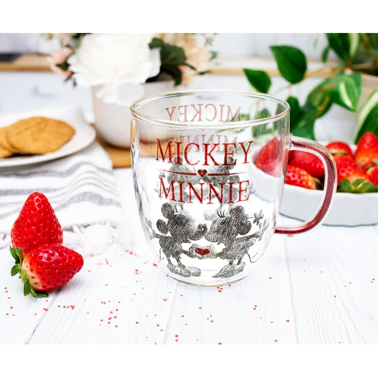 Disney Mickey Mouse & Minnie Mouse Embossed Glassware, 4-Pack