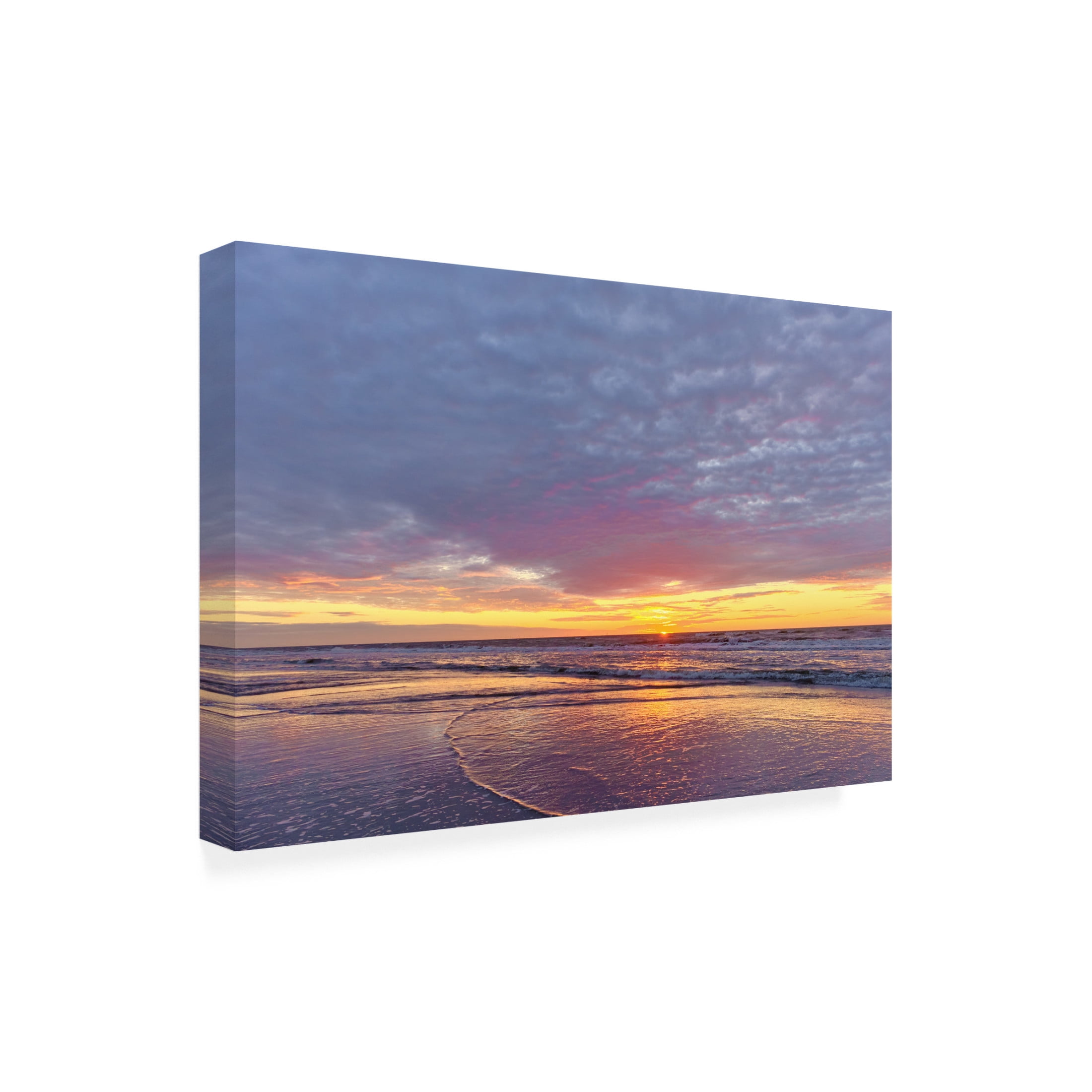 Canvas Wall Art - Cora Niele 'Sunset Reflections in Sea' Wall Art for Living Room, Bedroom, or Office Décor by Trademark Fine Art - 32 x 22 Inches