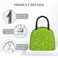 thumbnail image 4 of Fotbe Lime green glitter Pattern Lunch Bag, Insulated Lunch Box, Small Leakproof Cooler Food Lunch Containers Reusable High Capacity Lunch Tote Bags for Work, Travel, Outdoor, 4 of 6