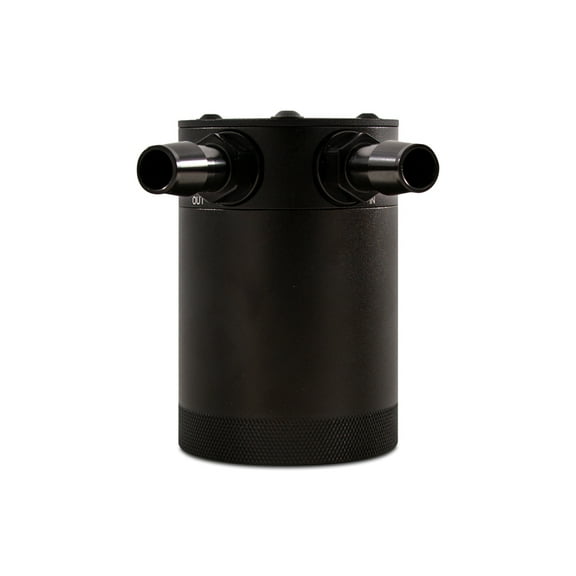 Mishimoto MMBCC-CBTWO-BK Compact Baffled Oil Catch Can, 2-Port, Black