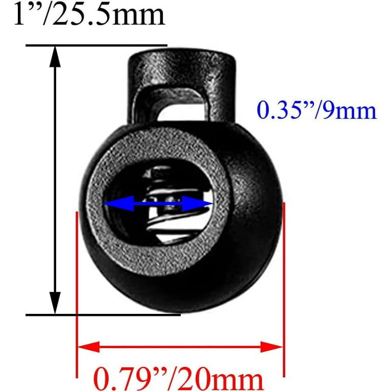 2 Holes Round Plastic Cord Lock 