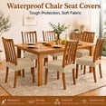 thumbnail image 4 of OKKEEY Waterproof Chair Seat Covers with Velcro Closure, 2Pcs Stretch Slipcovers for Dining Chairs, Removable Seat Cushion Protectors for Kitchen Chairs, Khaki, 4 of 10