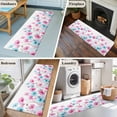 thumbnail image 5 of Blue Pink Flowers 2'x6' Runner Rugs for Hallway Kitchen Bedside Non Slip Washable, Spring Garden Floral Watercolor Entryway Rug Runners with Rubber Backing, Long Carpet Runner for Laundry Room, 5 of 8