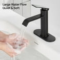 thumbnail image 2 of Black Bathroom Faucet 1 Hole - Faucet for Bathroom Sink with Metal Pop-up Drain, Supply Lines and Deck, Waterfall Bathroom Faucet Single Handle Modern Bathroom Sink Faucet, 2 of 18