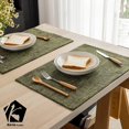 thumbnail image 2 of GHSDFBB Kevin Textile Placemats, Set of 6 Heat-Resistant Placemats for Kitchen Table, Washable Durable Linen Table Mats Woven Placemats (6 Pcs, 13"x19", Peridot Green), 2 of 7