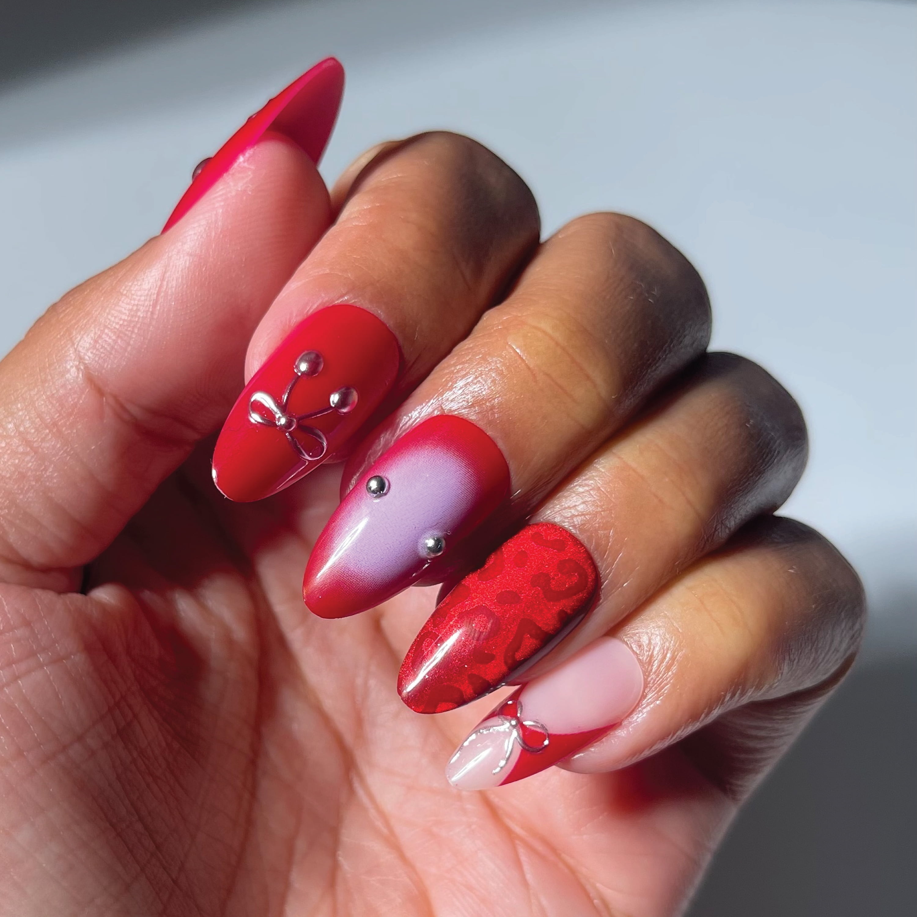 Salon Perfect Artificial Fake Press On Nails, 507 Viral Nail Edit, Burgundy Cherry, Medium Almond, File, Glue, and Prep Pad Included, 30 Nails