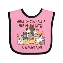 Inktastic What do you call a pile of cats? A MEOWTAIN Boys or Girls Baby Bib