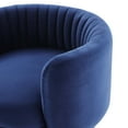 thumbnail image 6 of Armchair Swivel Accent Tufted Chair, Navy Gold, Velvet, Modern Contemporary, Living Lounge Cafe Room Hotel Lobby Hospitality, 6 of 7