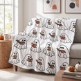 thumbnail image 6 of Halloween Throw Blanket Halloween Blanket 52X40 Inch Flannel Cute Ghost Print Soft Fall Throw Blanket for Couch Bed Kids 1 Pack, 6 of 7