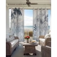 thumbnail image 6 of Gray Ombre Forest Blackout Curtains for Bedroom Living Room Darkening Curtains 54 Inch Long Watercolor Trees Mountain Short Curtain for Small Window Treatment Insulated Grommet Drapes 42"x54"x2, 6 of 9