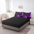 thumbnail image 4 of YST Ensemble de Literie Aztec Dahlia, 7 Pcs, Taille Grand, Noir Violet, Floral Moderne, Lit en Sac, 4 of 5