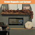 thumbnail image 2 of Brown Magnolia Leaf Garland, 6ft Autumn Decoration Artificial Magnolia Garland with Pinecones, Autumn Magnolias Leaf Artificial Garlands, for Fireplace Mantel, Christmas, and Thanksgiving Decorations, 2 of 10