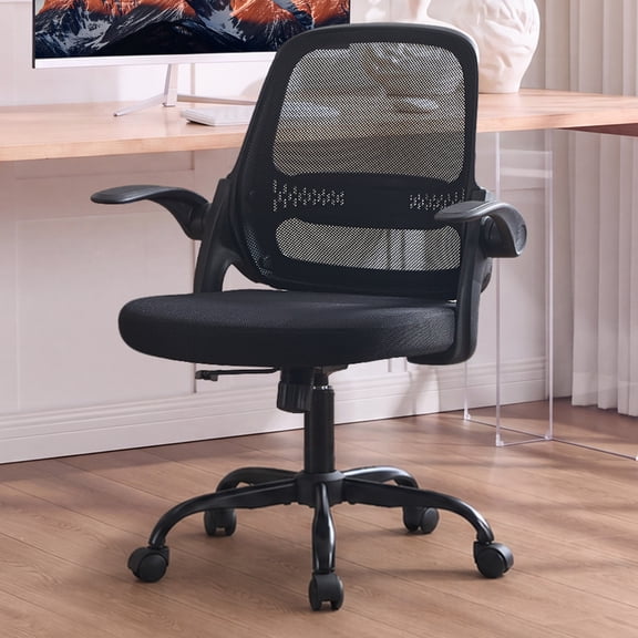 TMV Ergonomic Mesh Office Chair - High Back Gaming Desk Chair, Computer Chair with Lumbar Support & Wheels, Modern Vanity Chair for Home Office,Living Room,Bedroom,Black